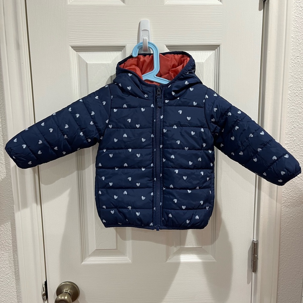 Carter's Navy Jacket with Heart Design